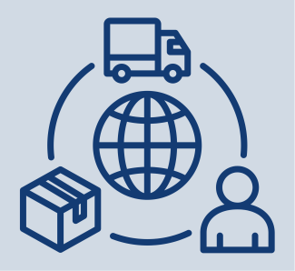 A graphic of a supply chain